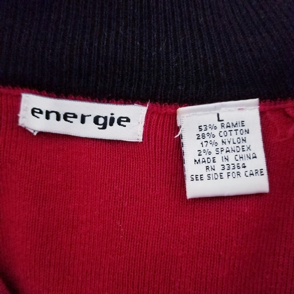 Vintage 90's 2000's Y2k red zipper club shirt top blouse LARGE - Picture 2 of 7